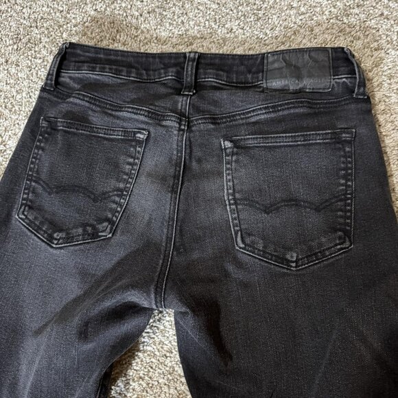 American Eagle Jeans Mens 30x32 Black Next Level Flex Slim Denim Pants - Picture 8 of 11